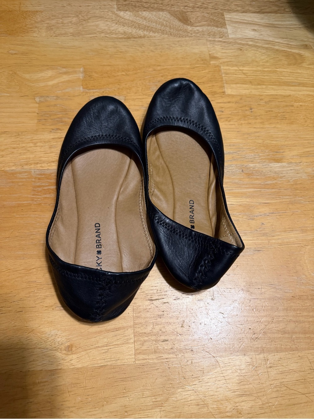 Lucky Brand Black Women's Leather Ballet Flats